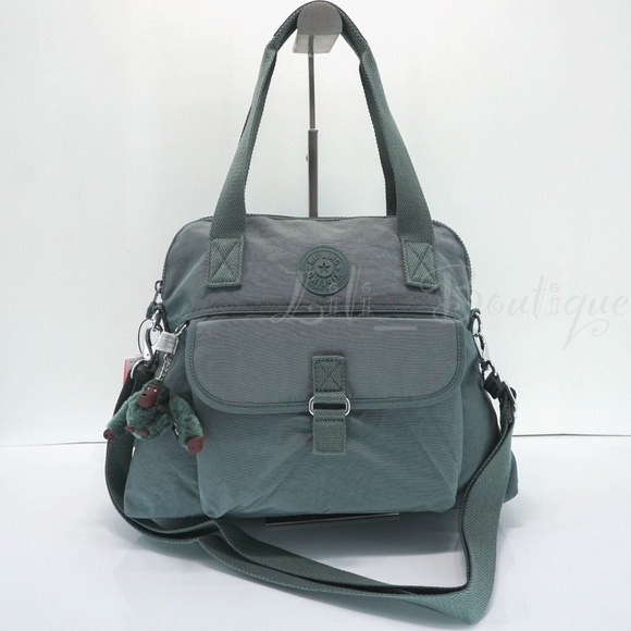 Kipling Pahneiro Crossbody Shoulder Handbag KI9393 Polyamide Light Aloe Tonal - Picture 1 of 11